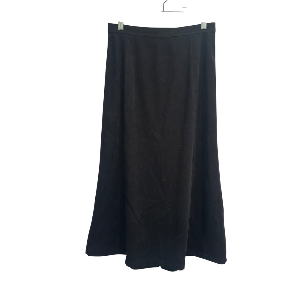 Talbots Petites Midi Skirt Black Stretch Polyester Blend Solid Size 10P